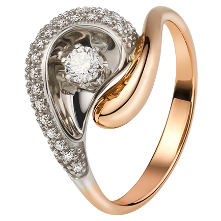 Кольцо, золото, бриллиант, Зк-7050
